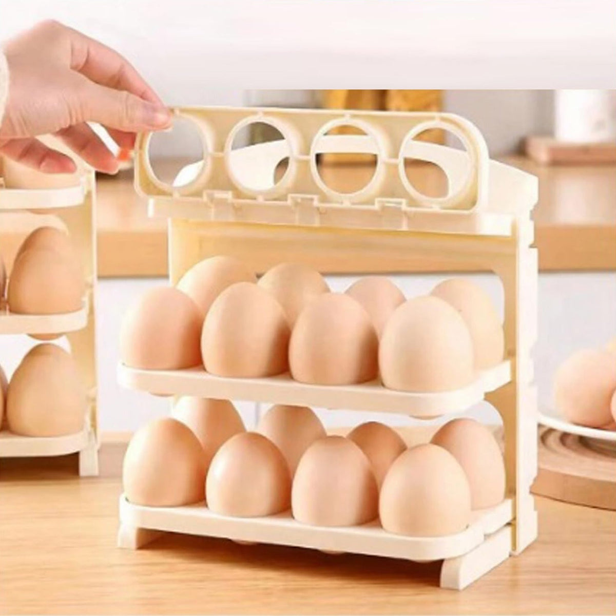 Plastic Foldable Egg Tray 24 Grid Egg Storage Box (1 Pc) Wukusy