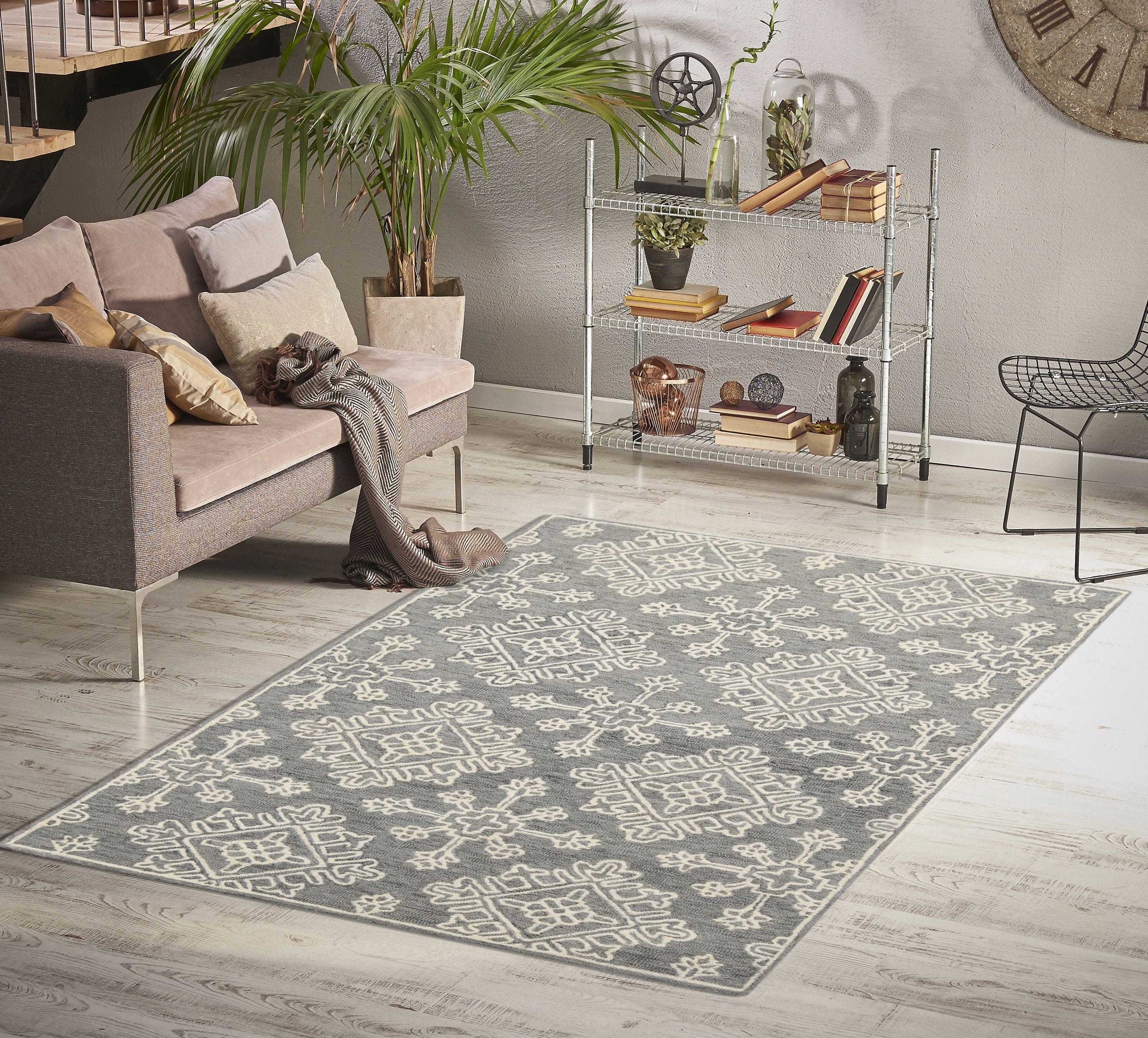 Shale Gray Wool Boston 4x6 Feet  Hand-Tufted Carpet - Rug