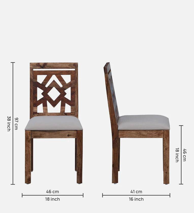 Sheesham Wood 6 Seater Dining Set In Rustic Teak Finish - Ouch Cart