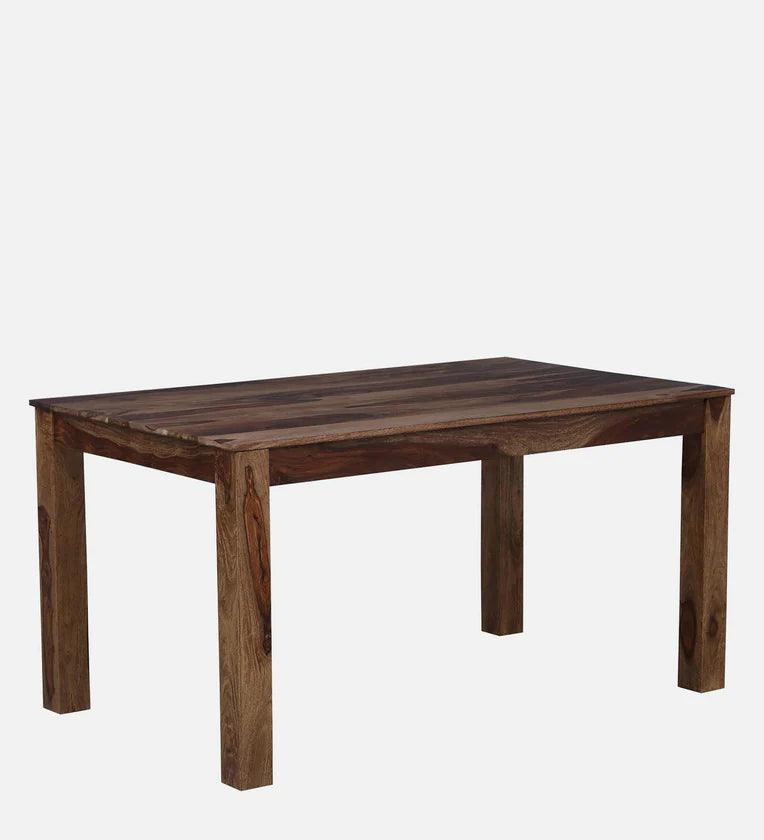 Sheesham Wood 6 Seater Dining Set In Rustic Teak Finish - Ouch Cart
