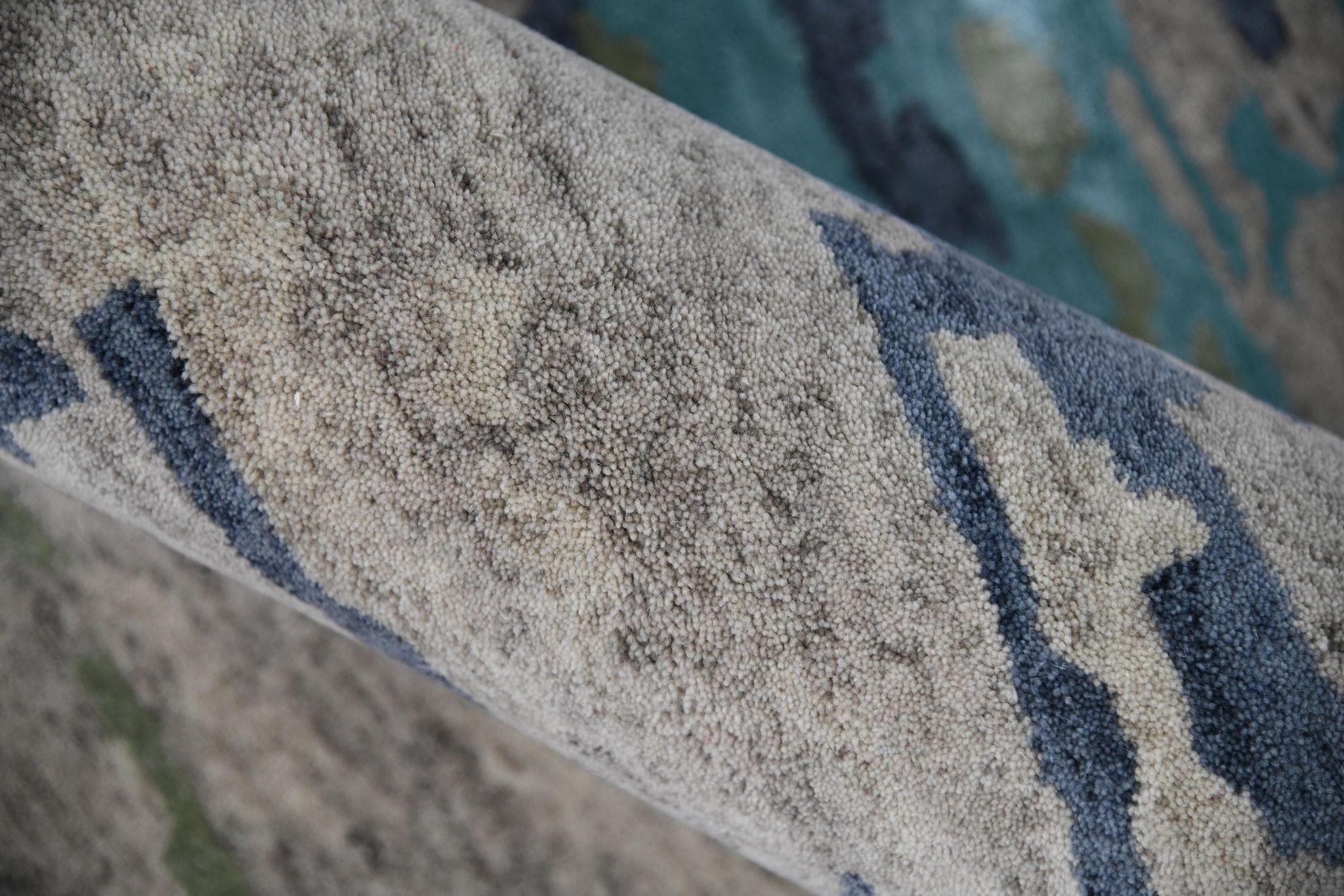 Sand Wool & Viscose Abstract Hand-Tufted Carpet Abstract Rug 4x6 Feet - Ouch Cart