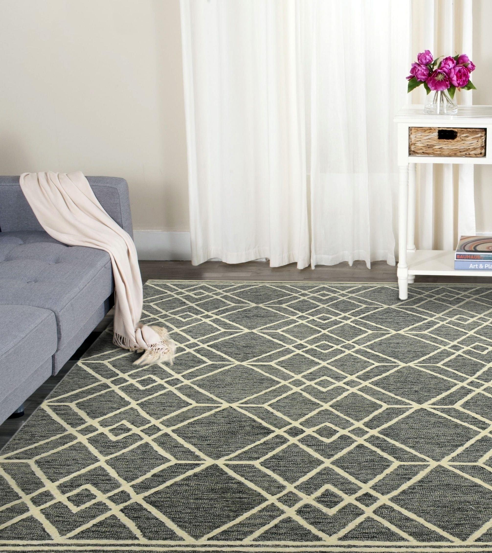 Gray Wool Vista 4x6 Feet Hand-Tufted Carpet - Rug - Ouch Cart