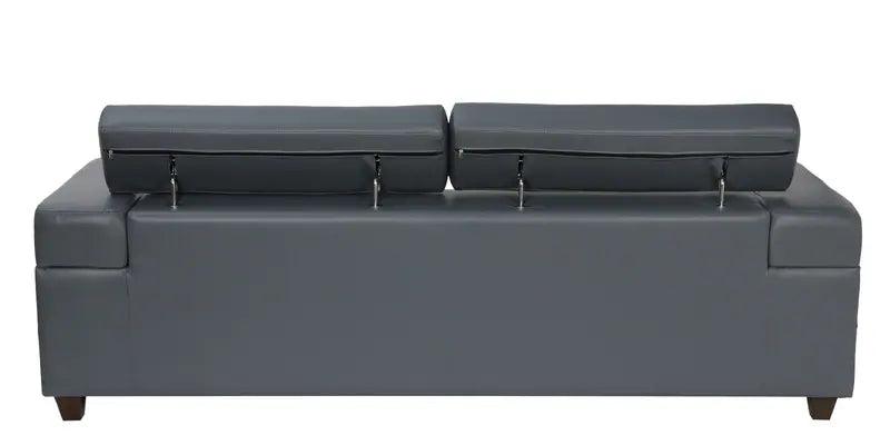Leatherette 3 Seater Sofa In Grey Colour - Ouch Cart