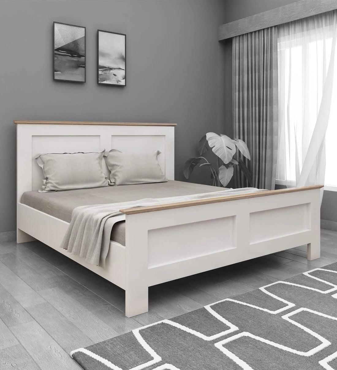 Colen King Size Bed in Mist White Finish - Ouch Cart