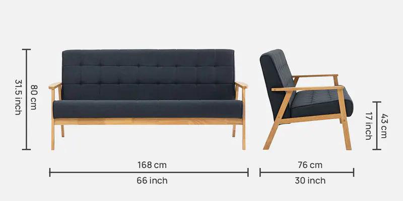 3 Seater Sofa In Blue Colour - Ouch Cart