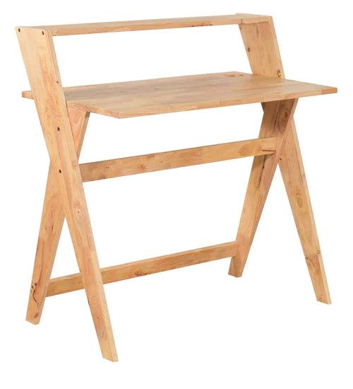 Merve Rocio Study Table in Natural Finish - Ouch Cart