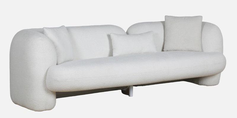Fabric 3 Seater Curve Sofa In White Colour - Ouch Cart