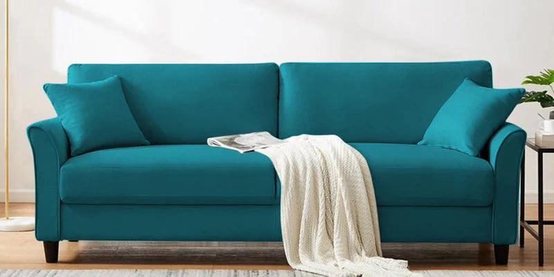 Velvet 3 Seater Sofa in Adam Black Colour - Ouch Cart