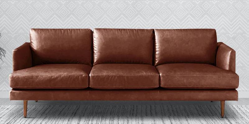 Leatherette 3 Seater Sofa in Lama Brown Colour - Ouch Cart