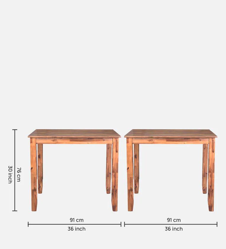 Solid Wood 4 Seater Dining Set In Brown Colour - Ouch Cart