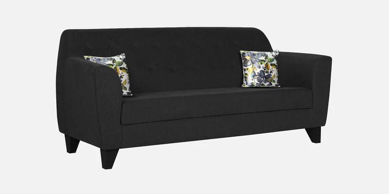 Fabric 3 Seater Sofa In Mystic Black Colour - Ouch Cart