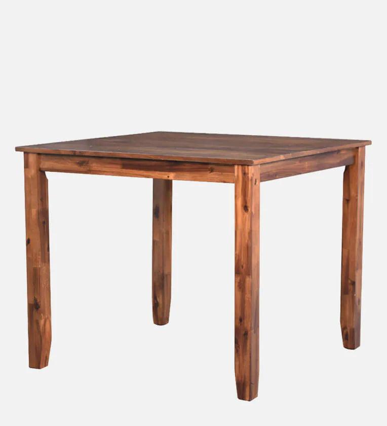 Solid Wood 4 Seater Dining Set In Brown Colour - Ouch Cart