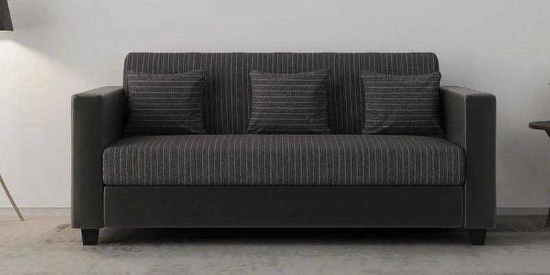 Fabric 3 Seater Sofa In Lama Black Colour - Ouch Cart