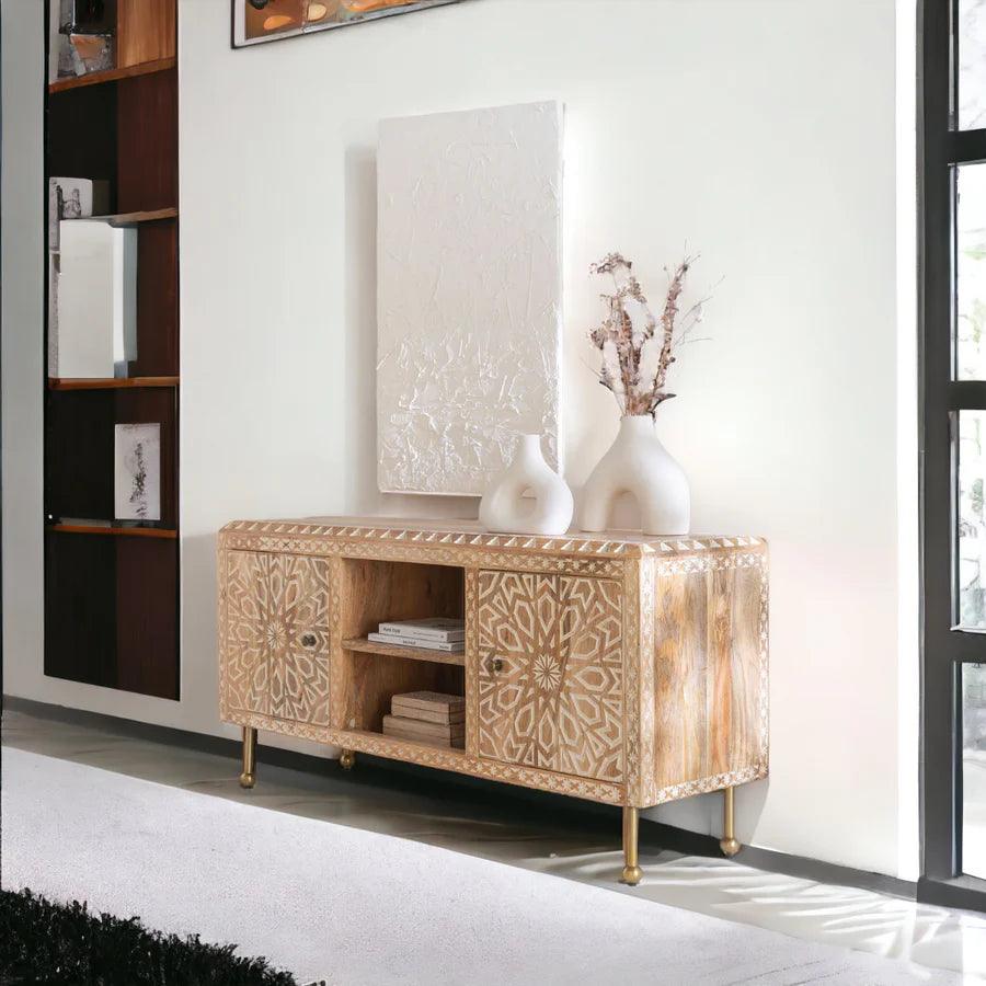 SOLID MANGO WOOD TV UNIT - Ouch Cart