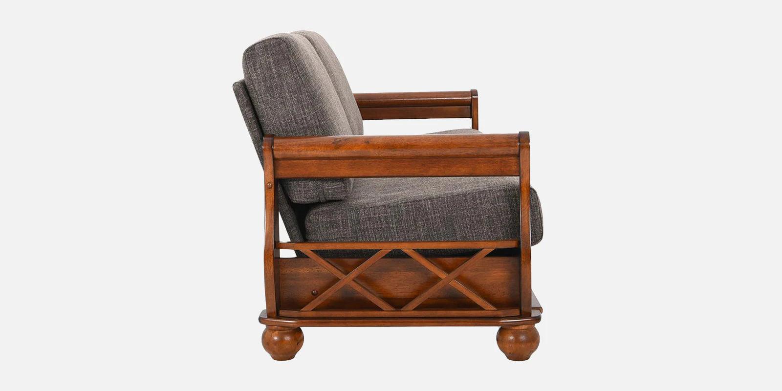 Solid Wood 3 Seater Sofa in Brown Colour - Ouch Cart