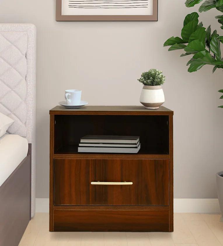 Bedside Table in Virola Wood Finish - Ouch Cart