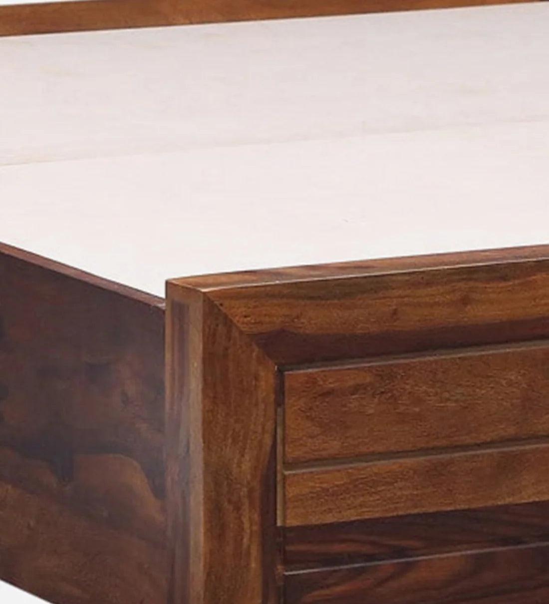 Sheesham Wood King Size Bed In Provincial Teak With BoxStorage - Ouch Cart