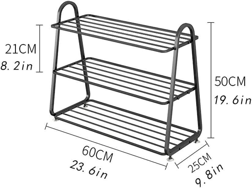 ELEGANT 3 -Tier Metal Shoe Rack. - Ouch Cart