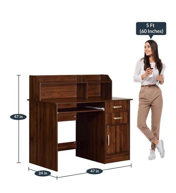 Carlos Computer Table In Columbia Walnut Finish - Ouch Cart