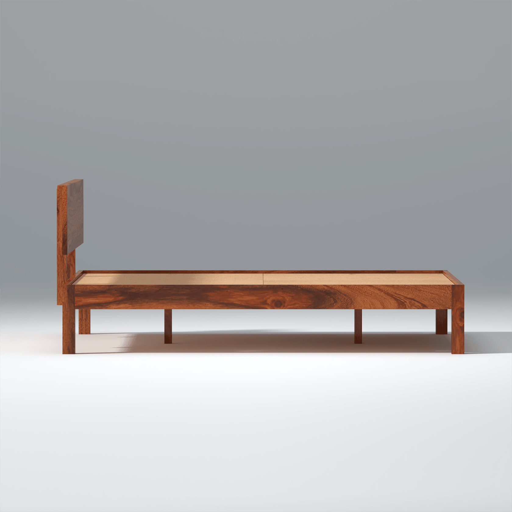 Lofted Sheesham Wood bed Without Storage in Maharani Color - Ouch Cart