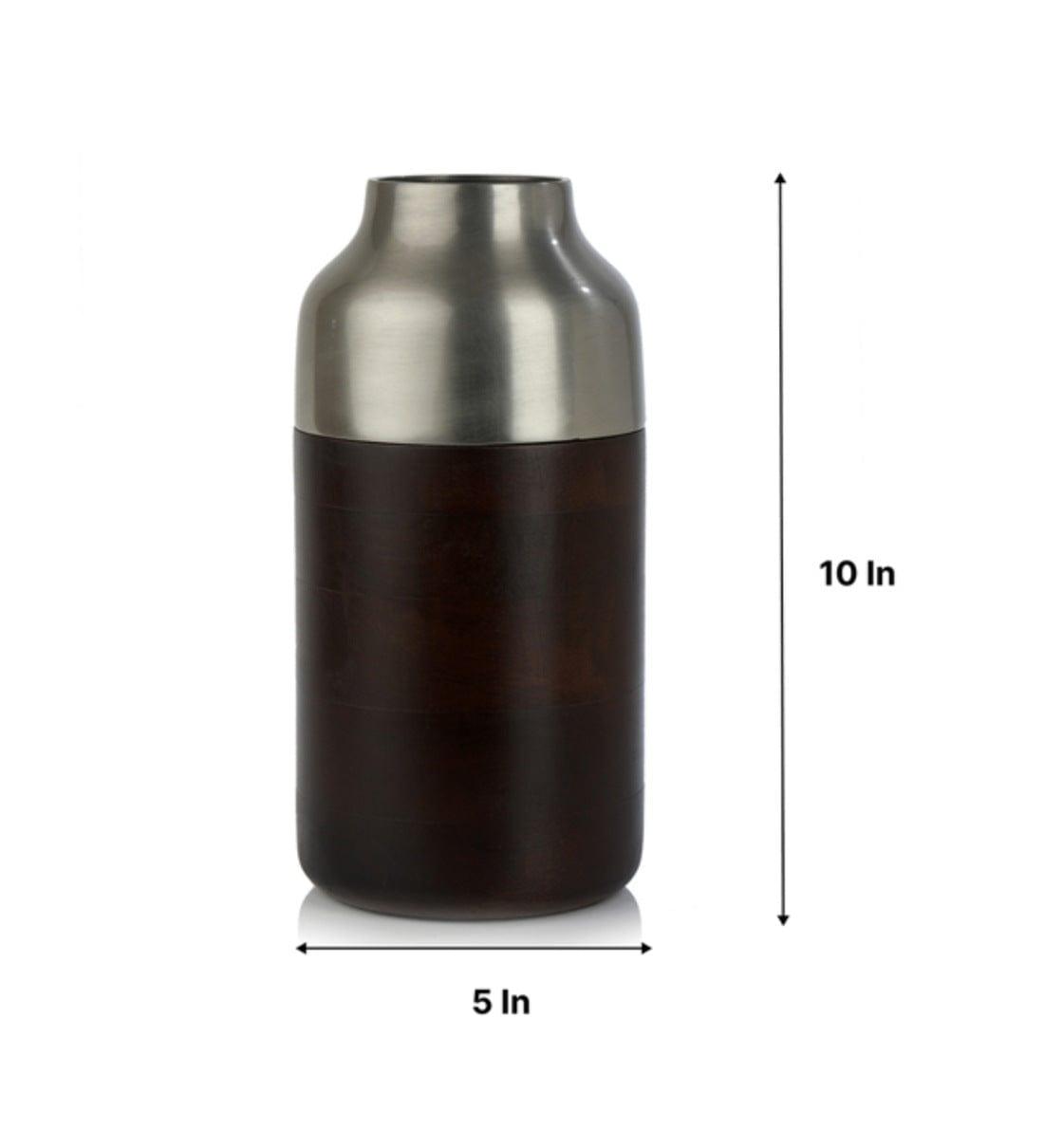 Silver Deidra Paco (Small) Metal Table Vase, - Ouch Cart