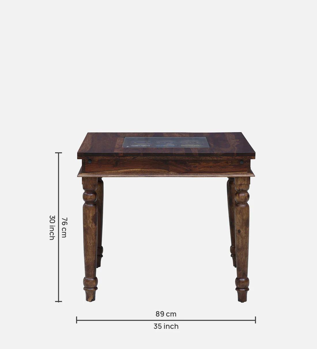 Sheesham Wood 4 Seater Dining Set In Provincial Teak Finish - Ouch Cart