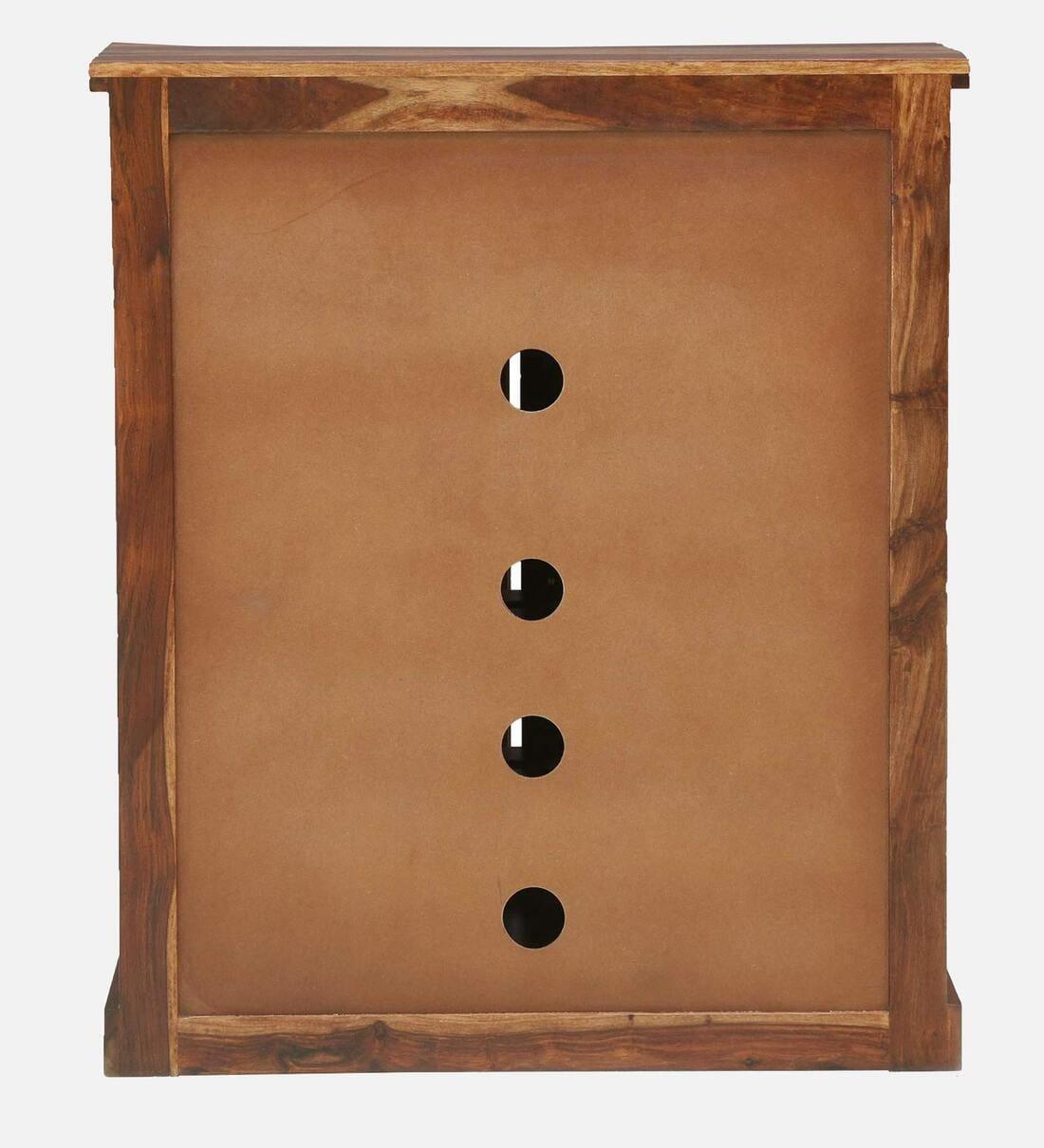 Siramika Sheesham Wood Shoe Cabinet In Rustic Teak Finish, - Ouch Cart