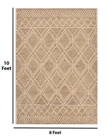 Handmade Indian Premium Wool Rug, comfortable and stylish Rug, 8x10 Feet, Anti-Skid & Anti Slip Backing Carpet , Ideal for Bedroom, Living Room, Dining Room, Kids Room, Office, Saraswati Global Rug. Saraswati Global