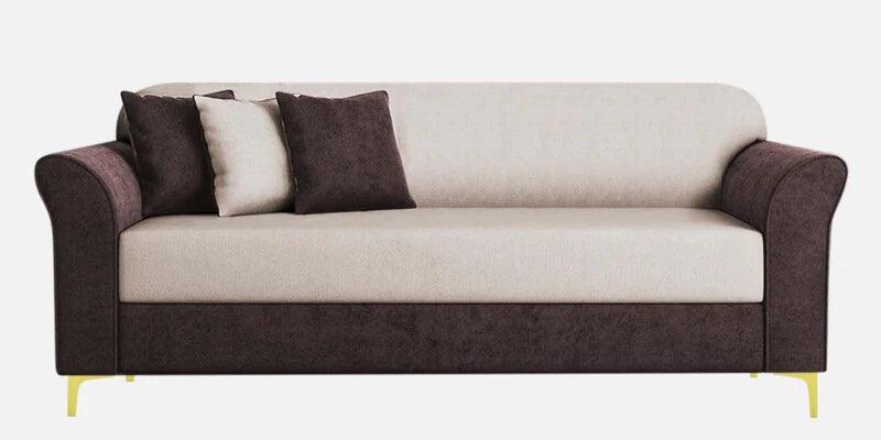 Velvet 3 Seater Sofa in Mocha Brown & Camel Beige Colou - Ouch Cart