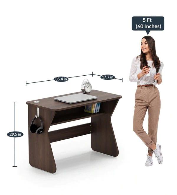 Eetu Study Table in Maldou acacia Finish - Ouch Cart