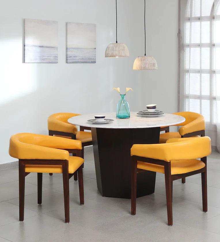 4 Seater Dining Set in Ply Wood Finish - Ouch Cart