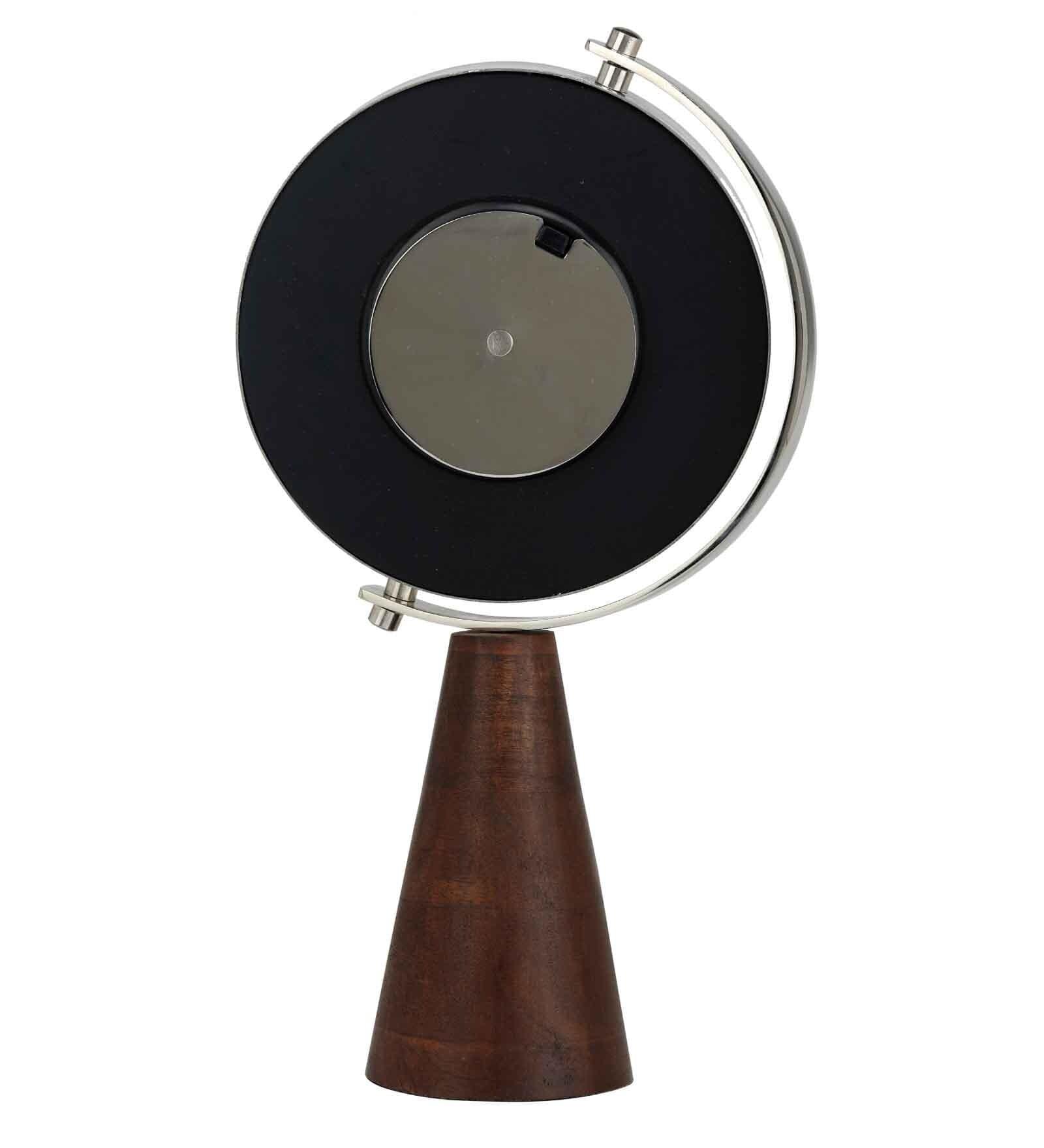 Wood's Pedestal Clock in Reflective Silver - Ouch Cart