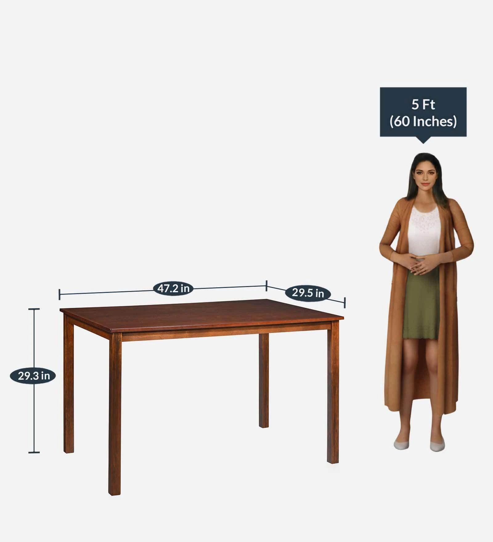 Sutlej 4 Seater Dining Set in Antique Cherry Finish with Bench - Ouch Cart