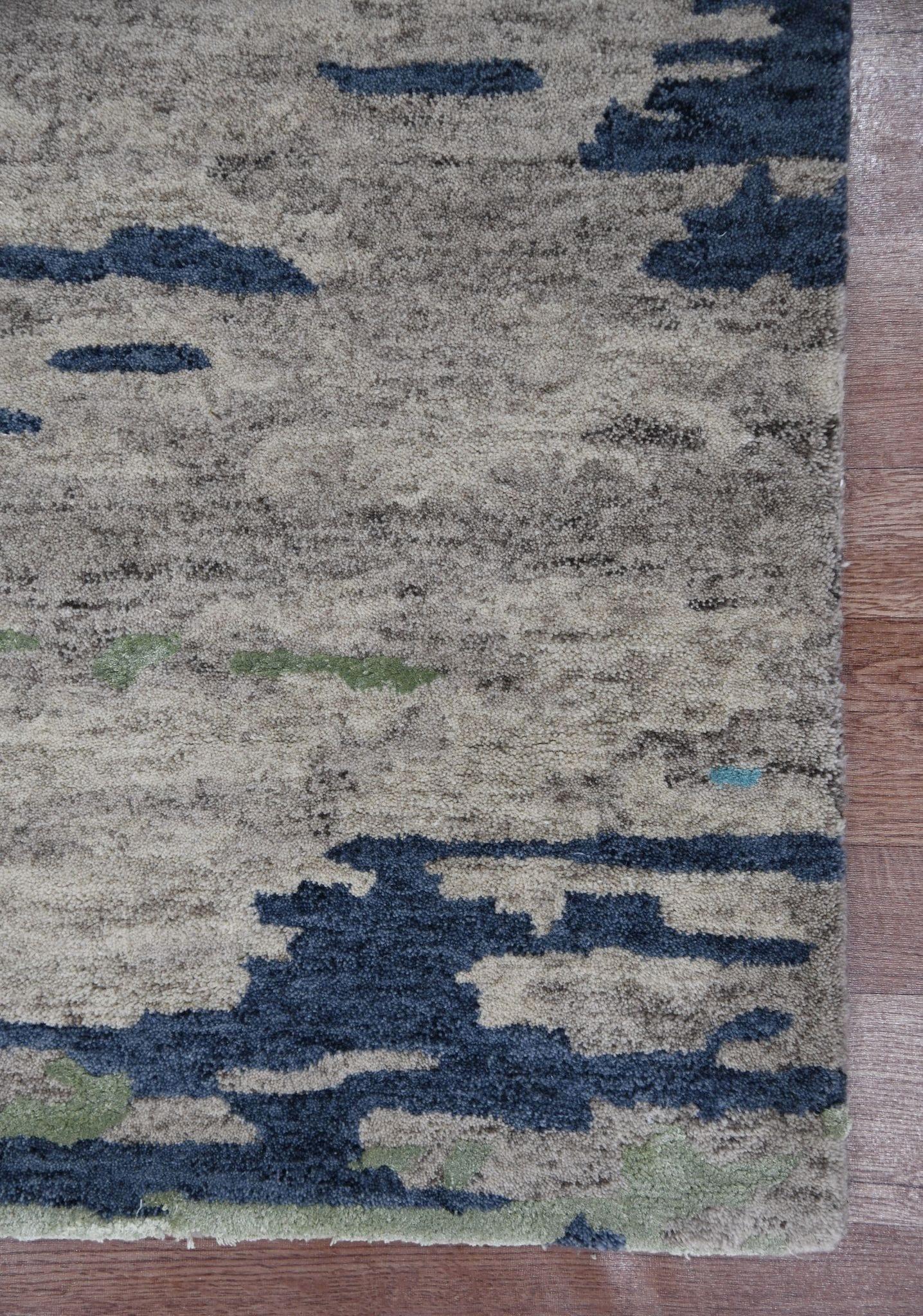 Sand Wool & Viscose Abstract Hand-Tufted Carpet Abstract Rug 4x6 Feet - Ouch Cart