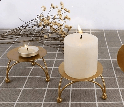 Sat of 2 candel stand Golden Square - Ouch Cart