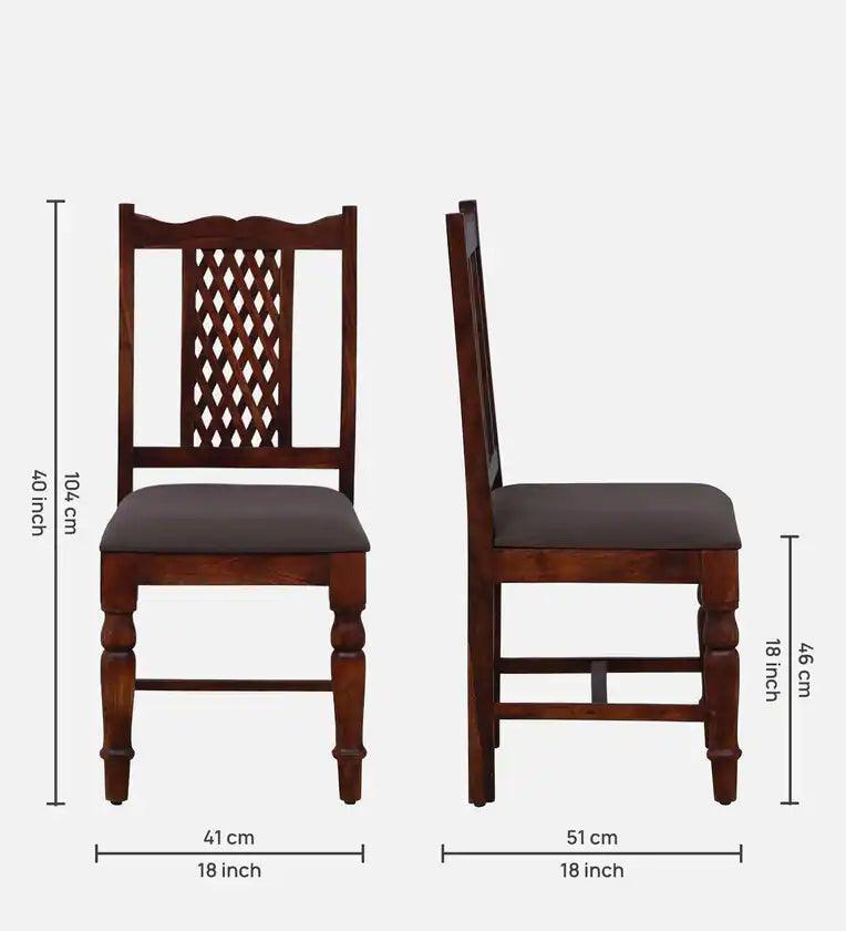 Sheesham Wood 6 Seater Dining Set in Scratch Resistant Honey Oak Finish - Ouch Cart