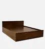 King Size Bed in Virola Wood Finish with Box Storage - Ouch Cart