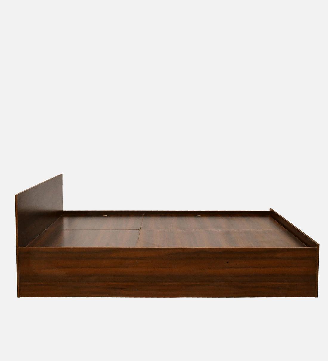 King Size Bed in Virola Wood Finish with Box Storage - Ouch Cart