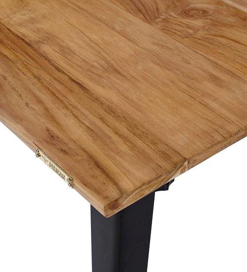 Angel Teak Wood Desk in Black Legs - Ouch Cart