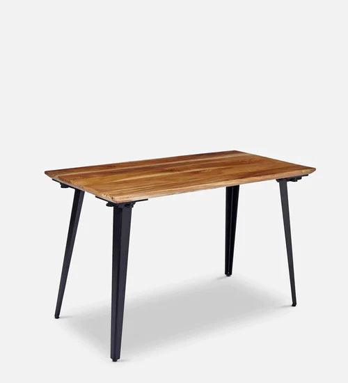 Angel Teak Wood Desk in Black Legs - Ouch Cart