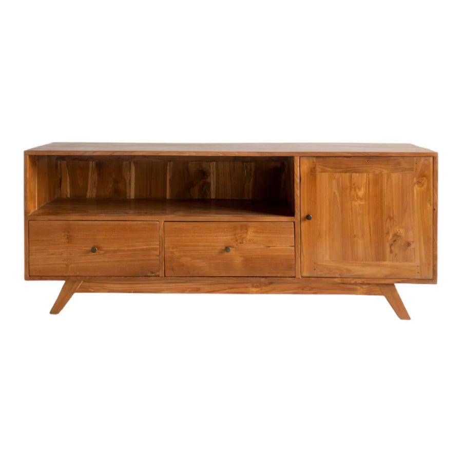 SOLID TEAK WOOD TV UNIT - Ouch Cart