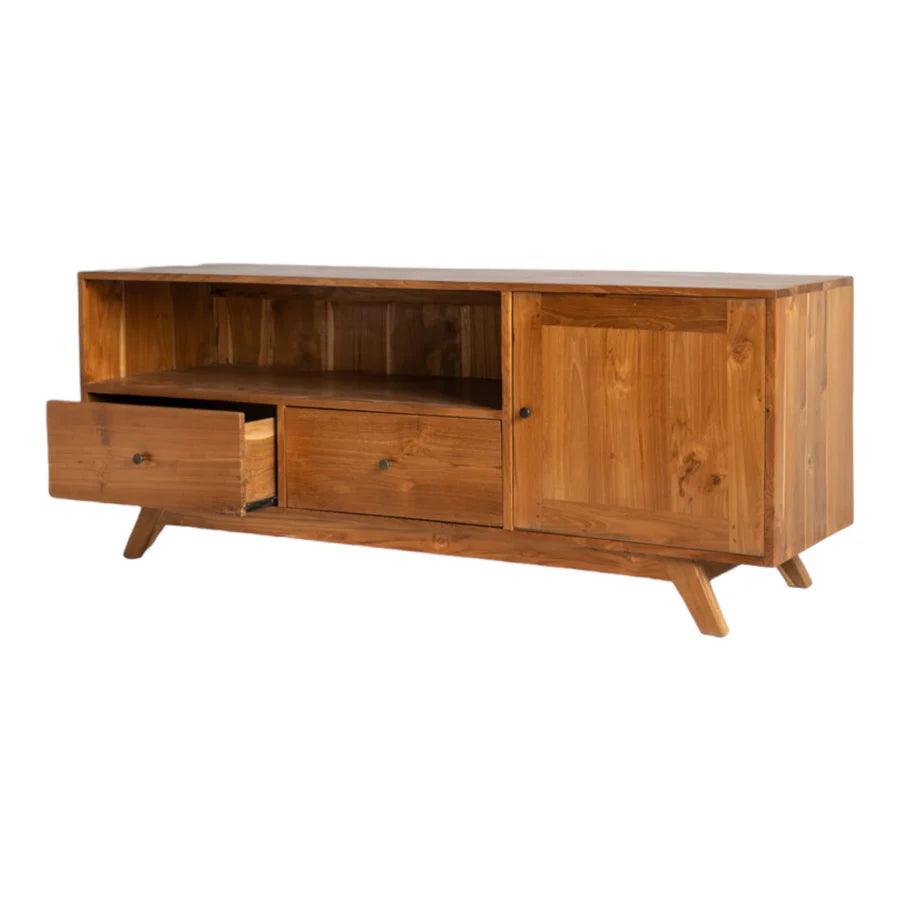 SOLID TEAK WOOD TV UNIT - Ouch Cart