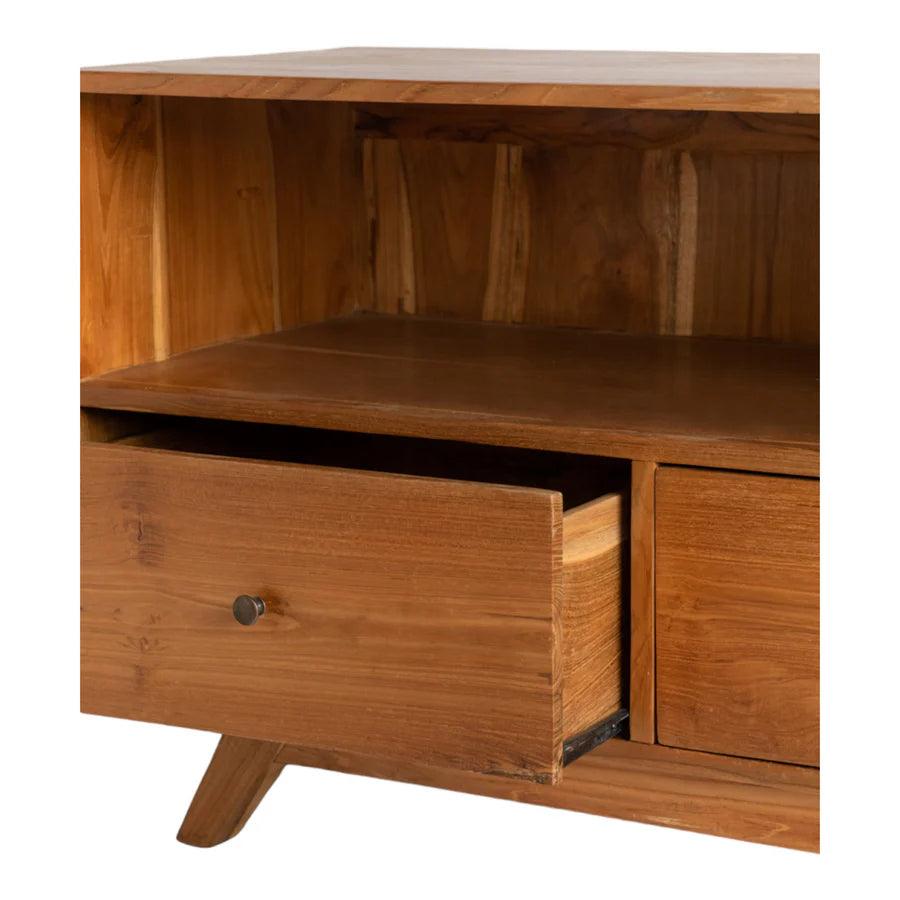 SOLID TEAK WOOD TV UNIT - Ouch Cart
