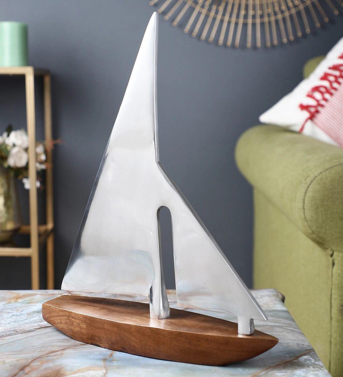 The Sail Boat Shesham Wood Showpiece, - Ouch Cart