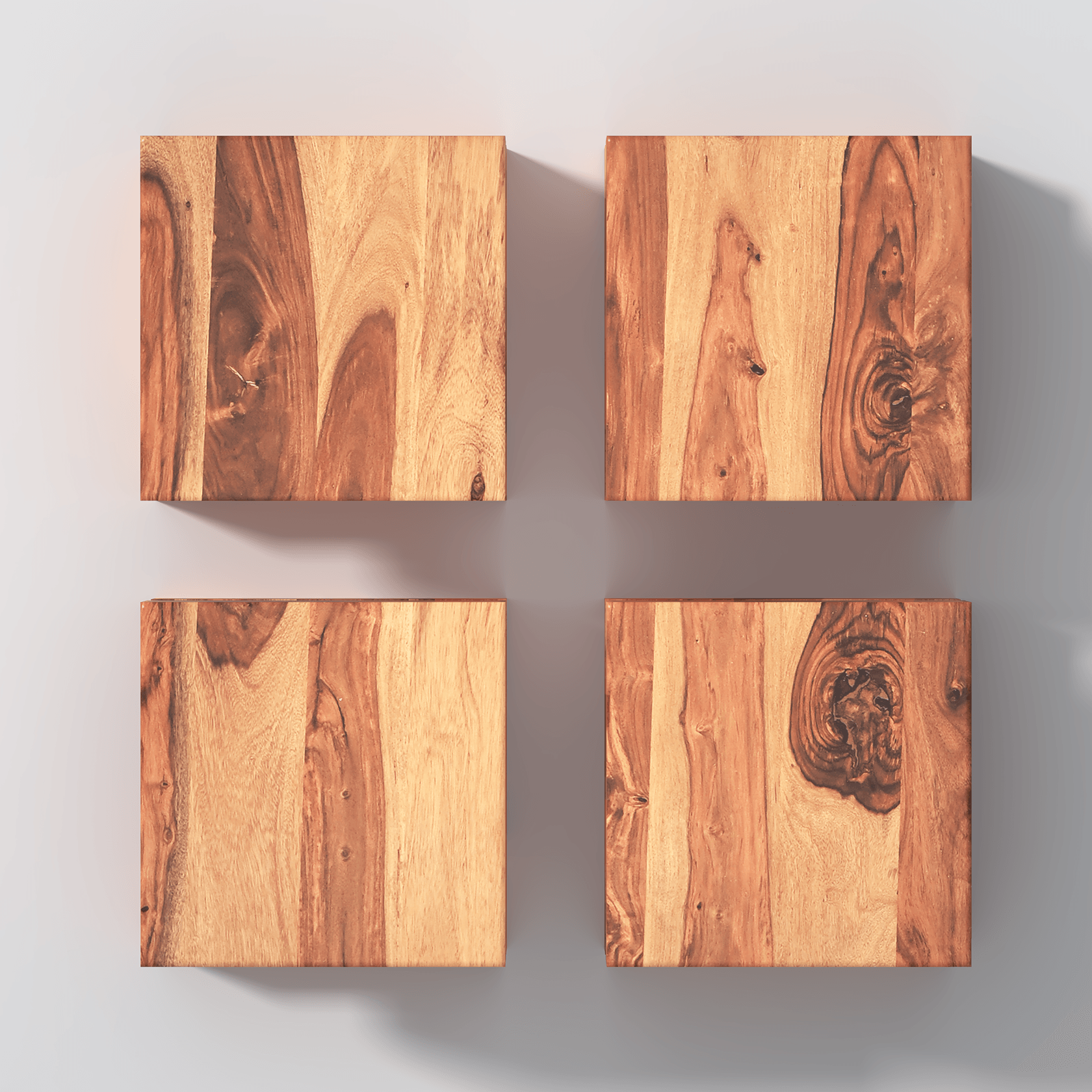 Perk Sheesham Wood Coffee Table In Light Reddish Honey Color - Ouch Cart