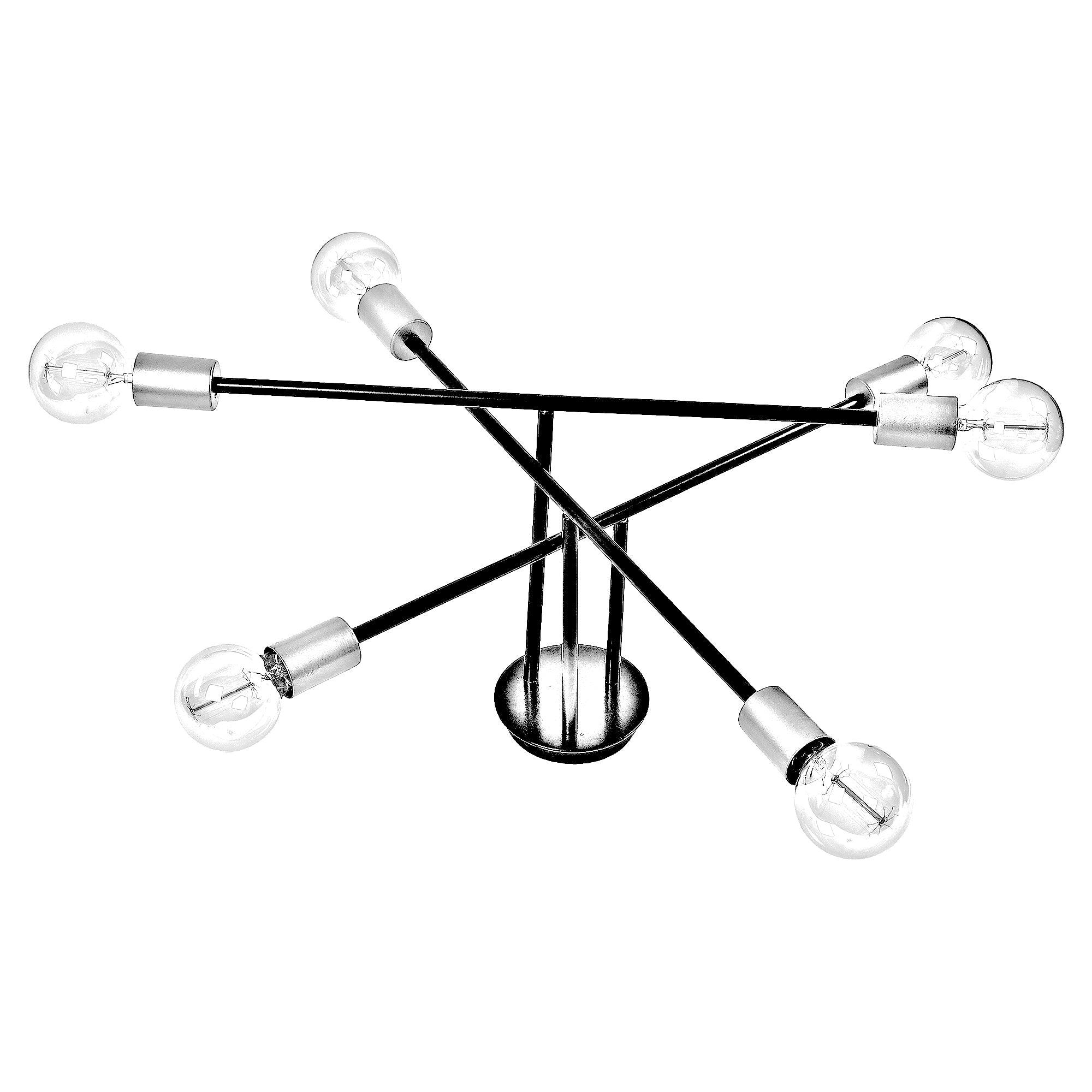 Six Head Sputnik Black Mordern Chandelier By SS Lightings - Ouch Cart