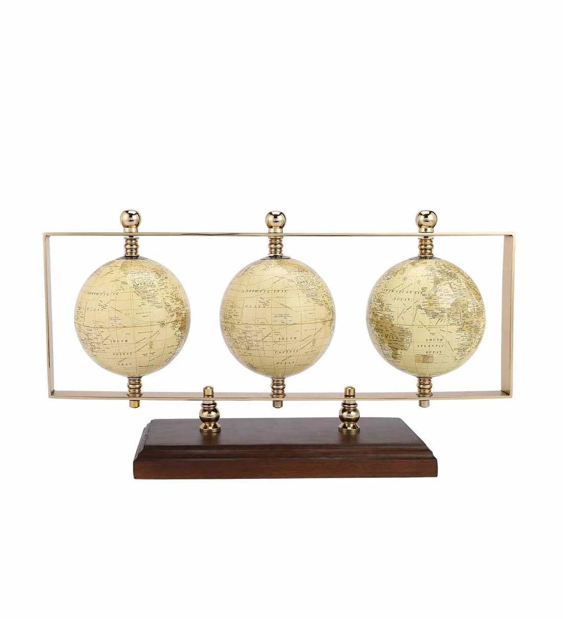 Triple Vertical Gold Iron Table Accent, - Ouch Cart