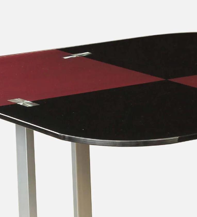 Neon Metal 4 Seater Dining Set in Black& Purple Finish - Ouch Cart