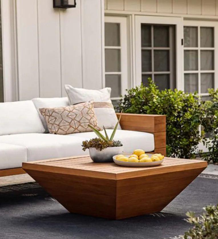 Coffee Table In Teak Finish - Ouch Cart