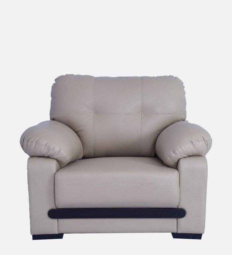 Leatherette 1 Seater Sofa in Beige Colour - Ouch Cart